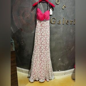 NWT JOVANI Sheri hill Elegant Pink and White sequin Evening Gown size 2